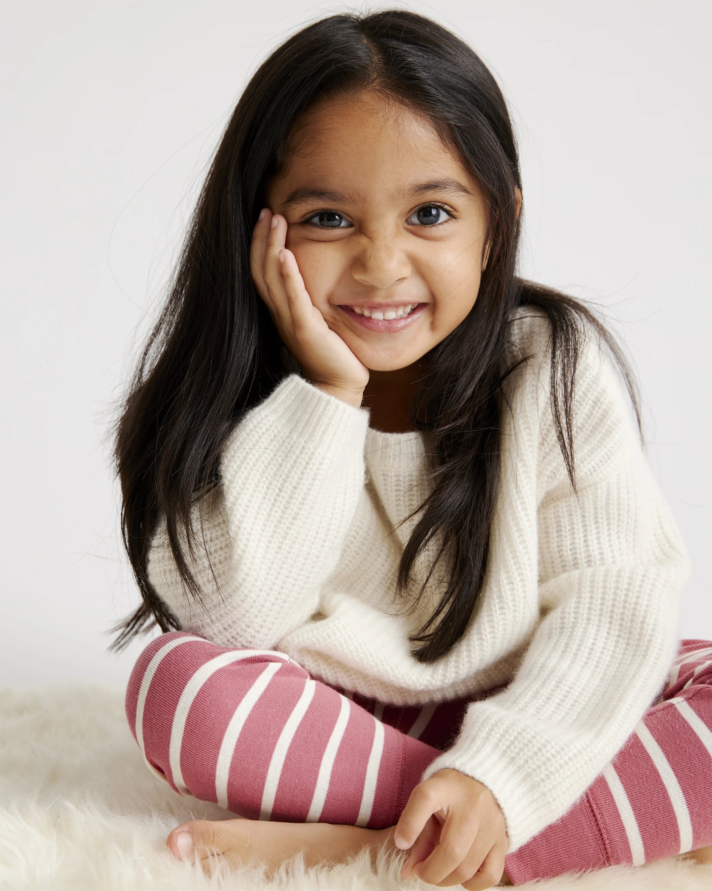 Washable Cashmere Fisherman Tunic Sweater - 2T / Ivory