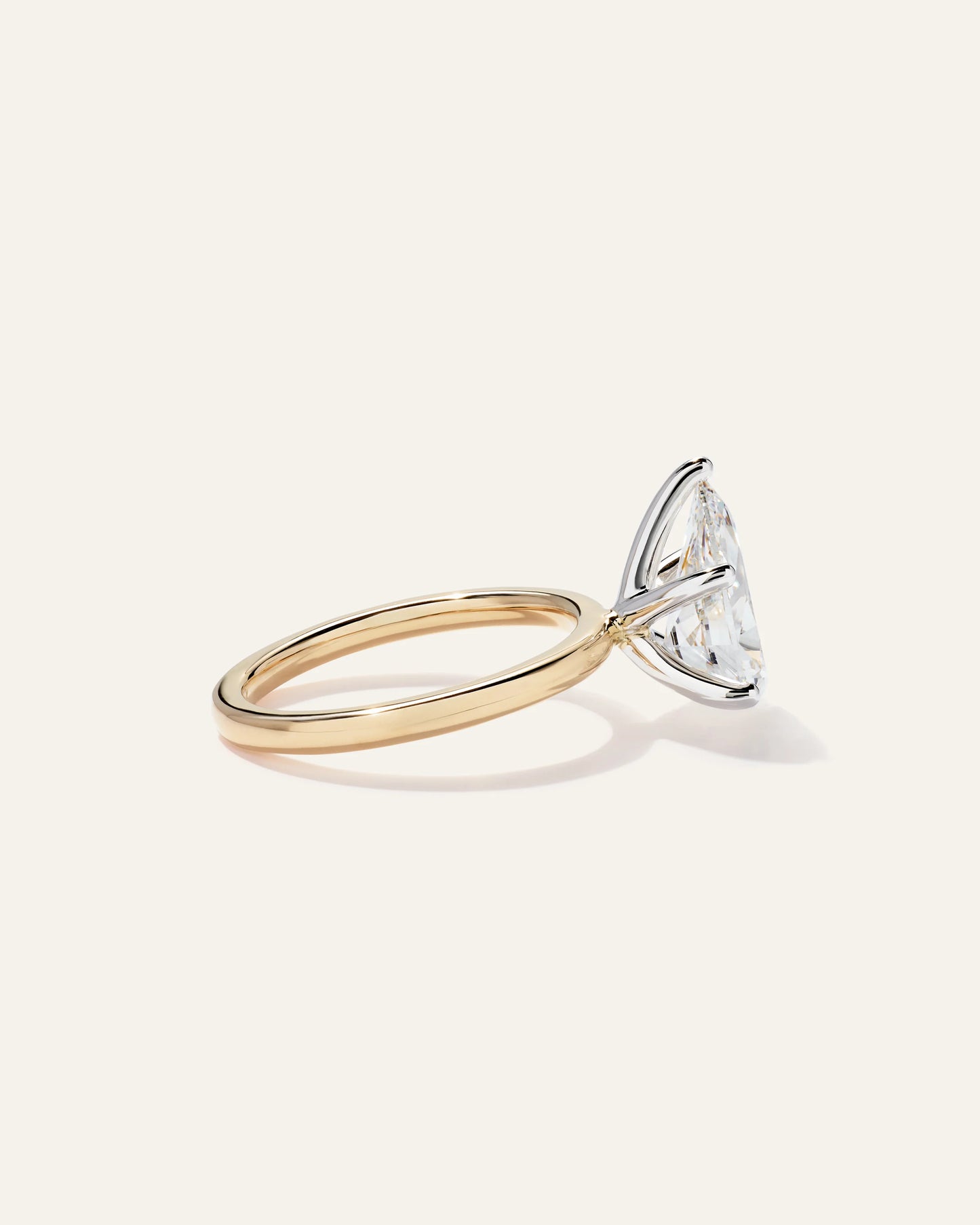 Lab Grown Diamond Pear Comfort Fit Engagement Ring - 3ct - 4 / Yellow Gold