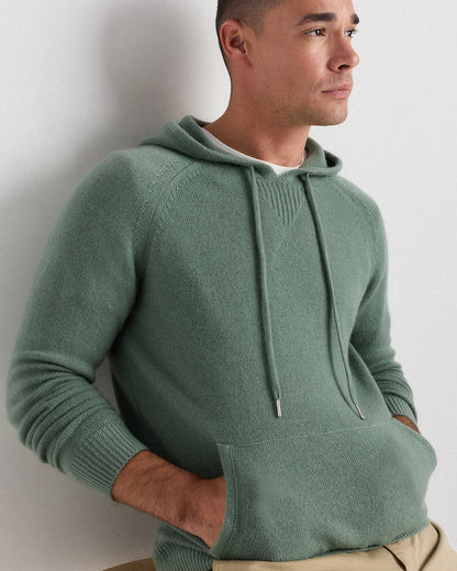 Mongolian Cashmere Pullover Hoodie - XS / Sea Spray Green