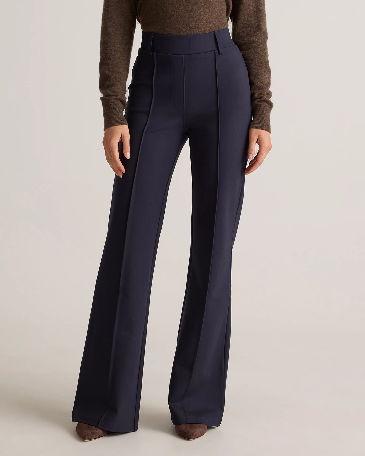 Ultra-Stretch Ponte Flare Leg Pants - XS / Charcoal