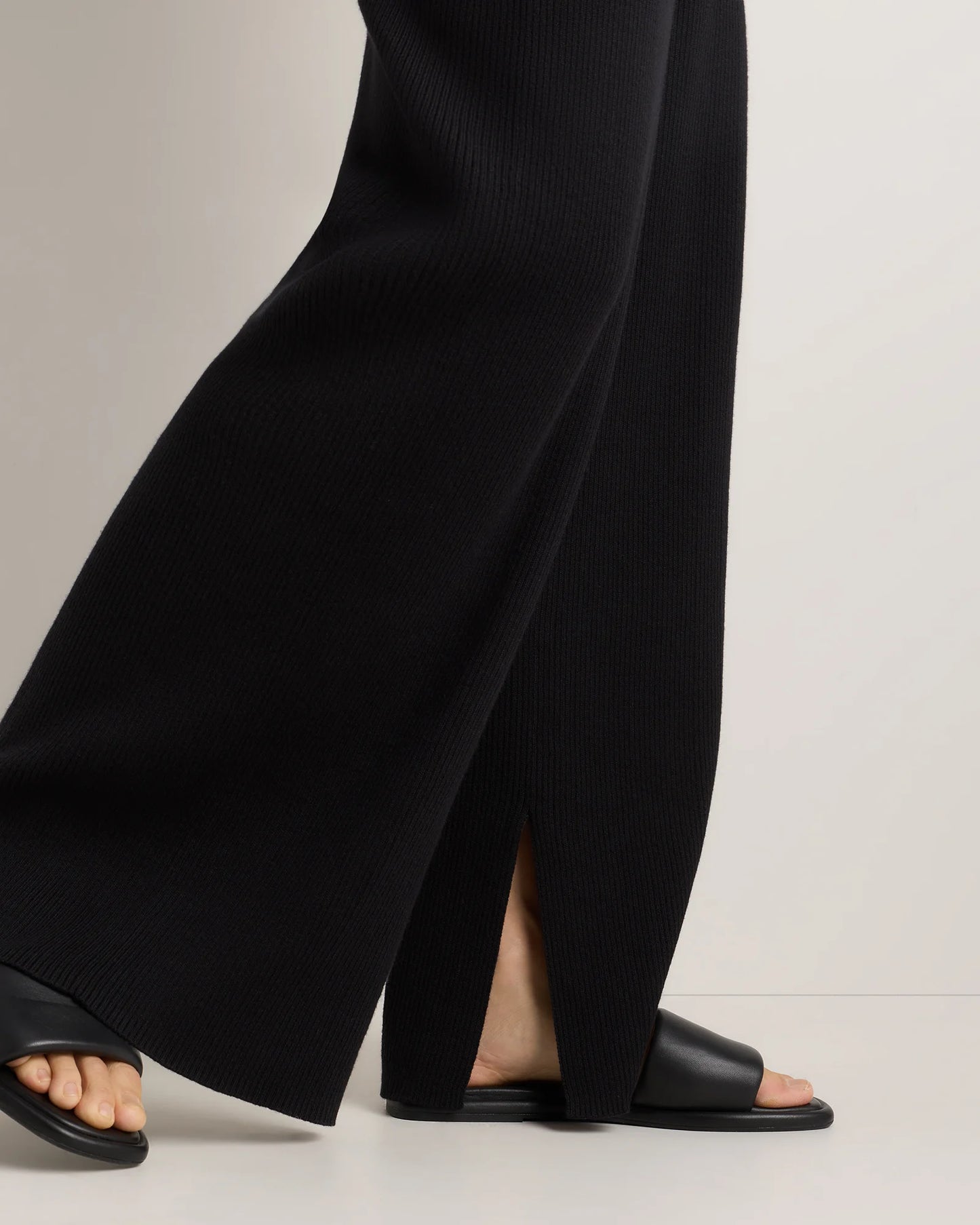 Cotton Cashmere Maternity Wide Leg Pants - XS / Heather Charcoal