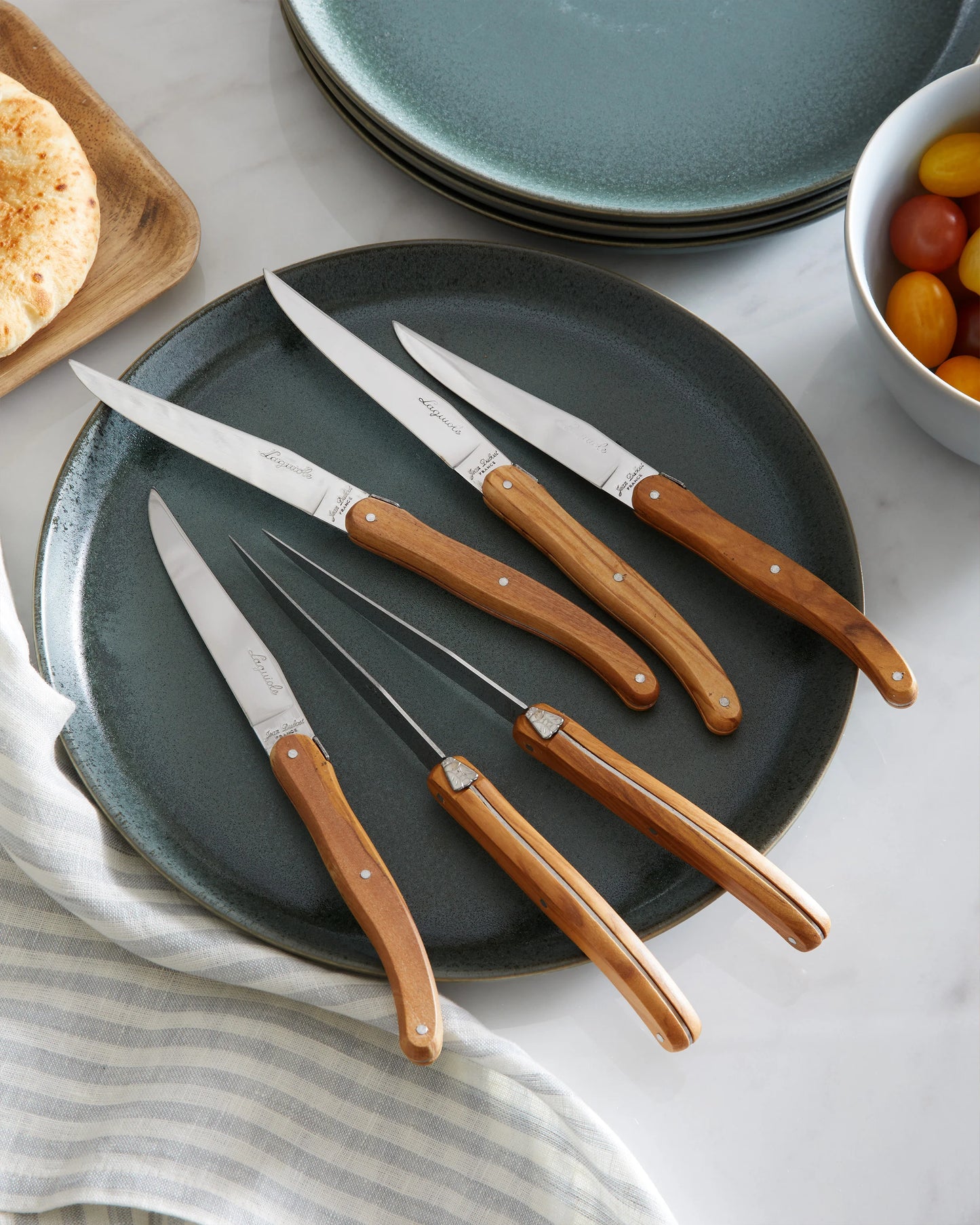 Jean Dubost Laguiole Olivewood Steak Knives (Set of 6) - One Size / No Color