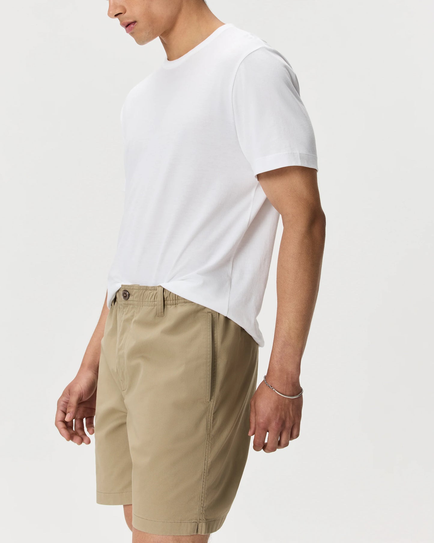 Organic Stretch Cotton Pull On Chino Shorts - 7" - XS / Sand Dune