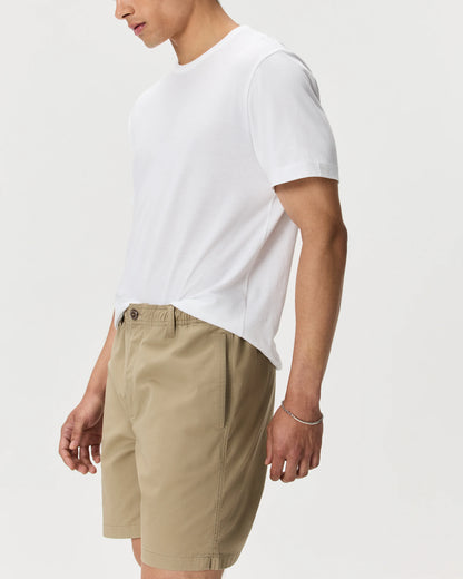 Organic Stretch Cotton Pull On Chino Shorts - 7" - XS / Sand Dune
