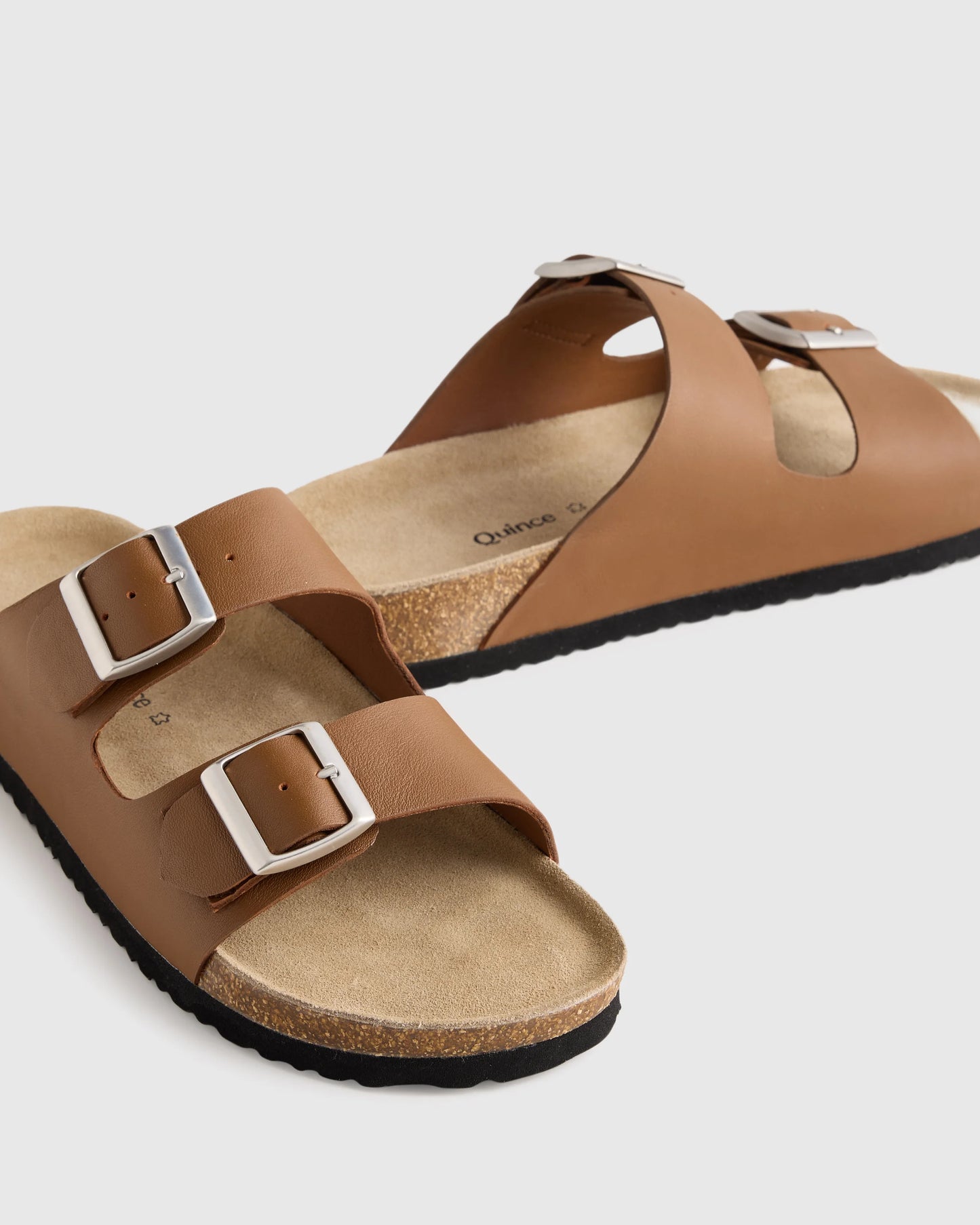 Nappa Leather Double Buckle Slide - 5 / Shell Pink