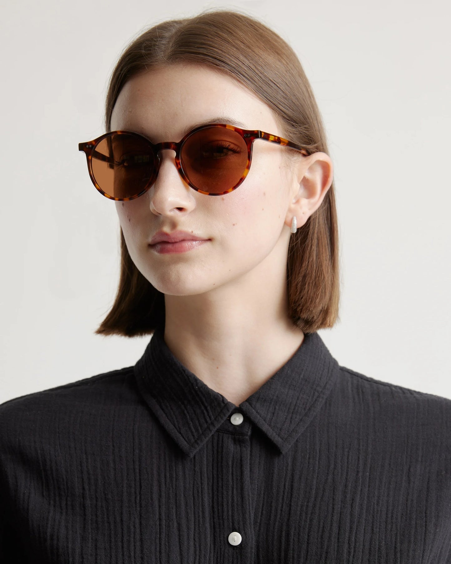Brixton Polarized Acetate Sunglasses - Standard / Clear Taupe with Brown lens
