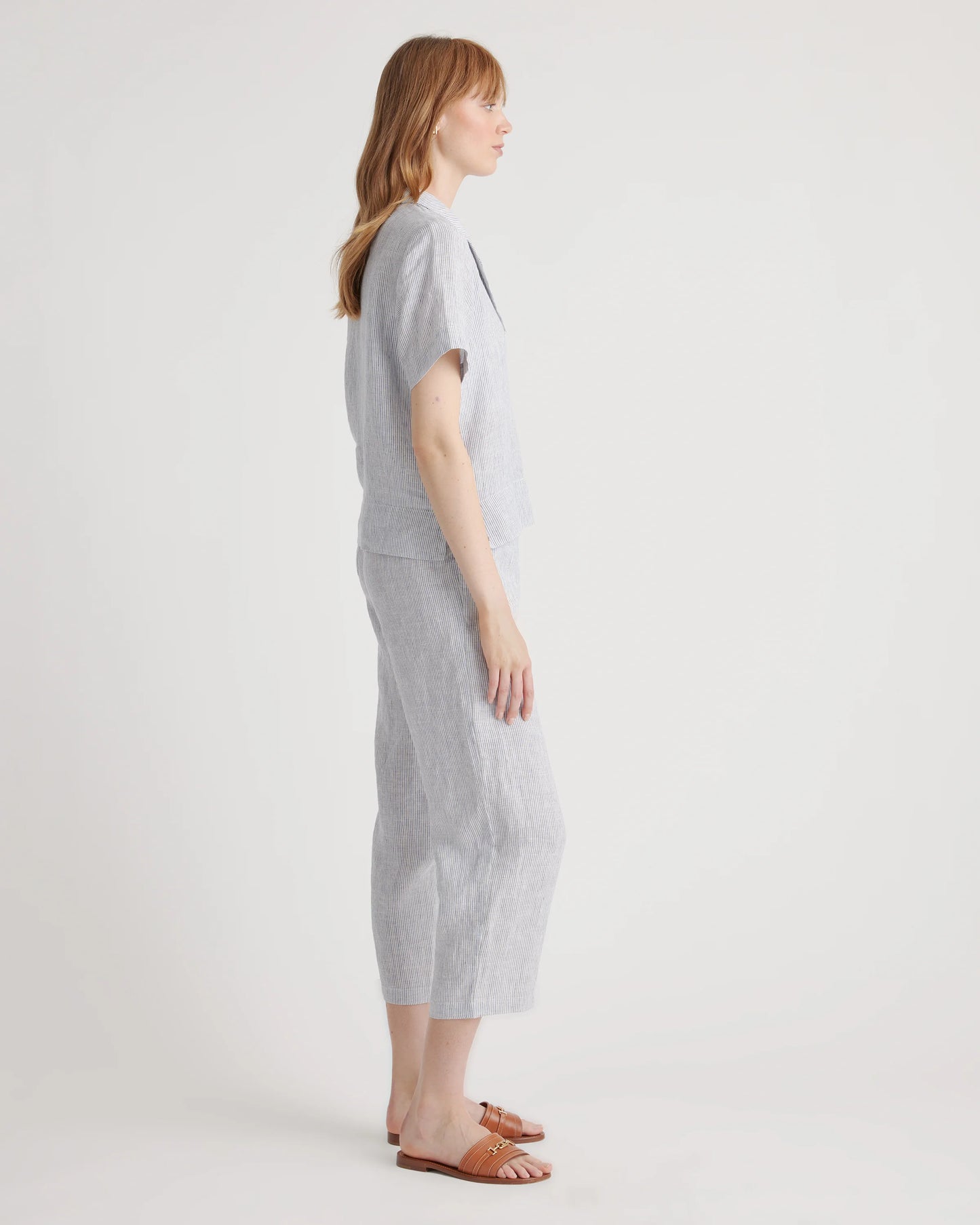 100% European Linen Short Sleeve Shirt - XS / Moonstone Blue