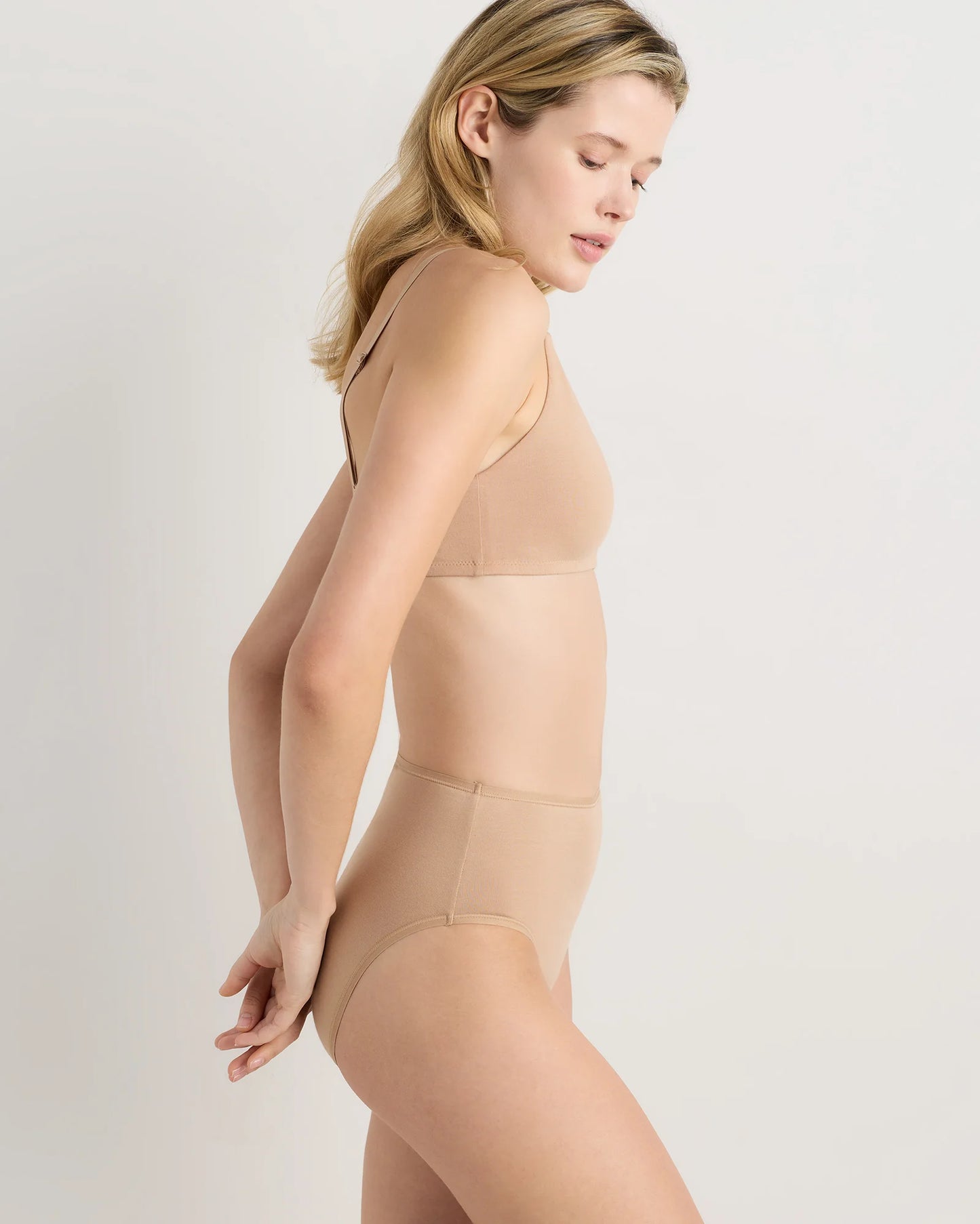 Organic Cotton High-Waisted Brief (6-Pack) - XS / Sand
