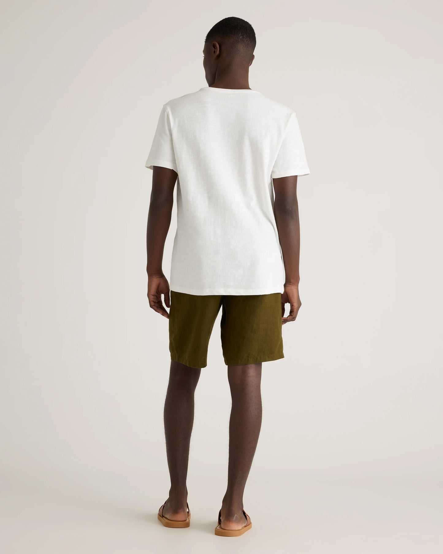 100% European Linen Shorts - 10" - S / Martini Olive