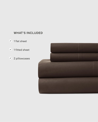 Organic Crisp Percale Sheet Set - Twin / White