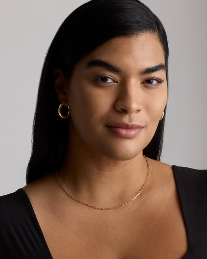 14K Gold 4mm Tube Hoops - 25mm / Yellow Gold