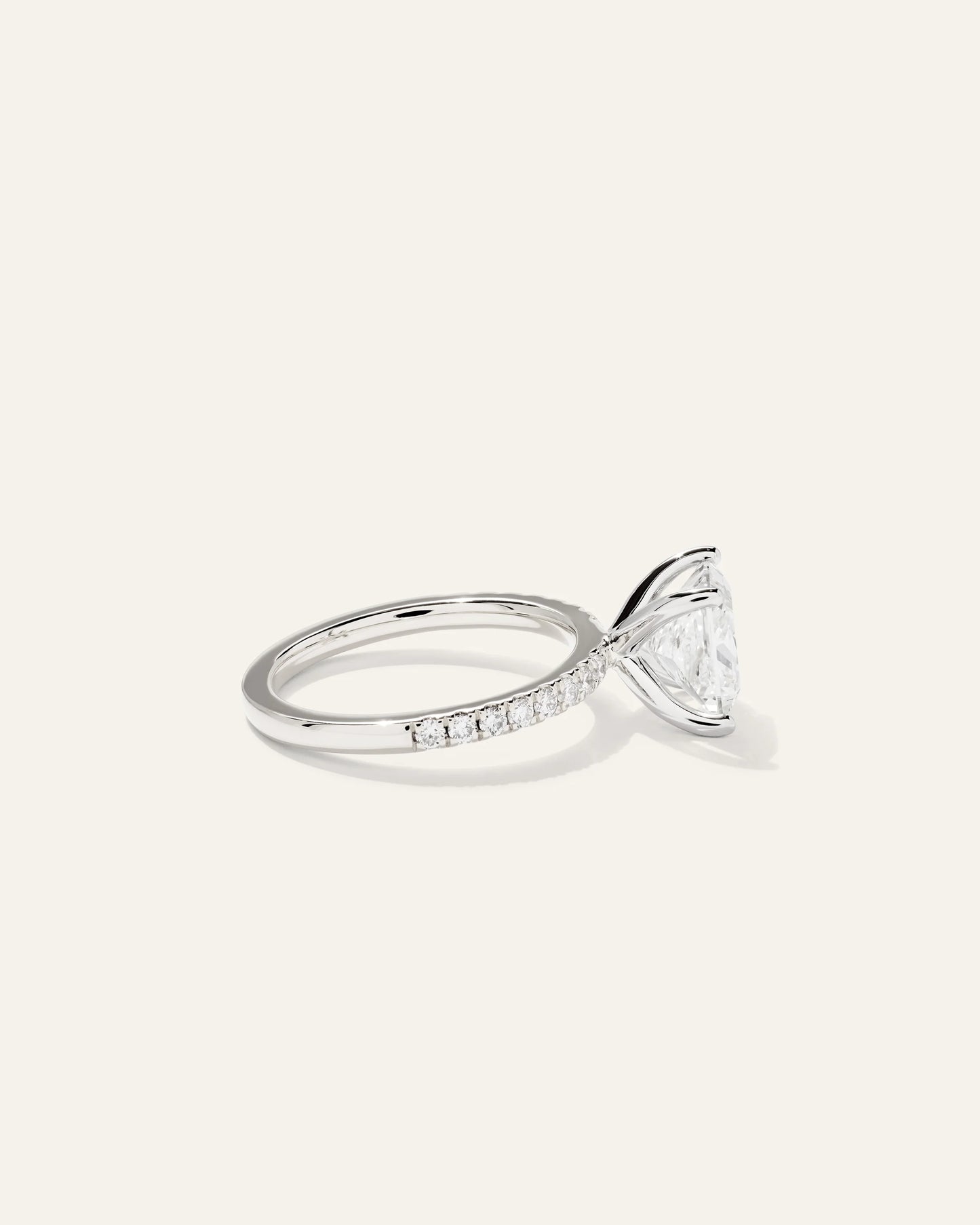Lab Grown Diamond Princess Petite Pave Engagement Ring - 2.5ct - 4 / Yellow Gold