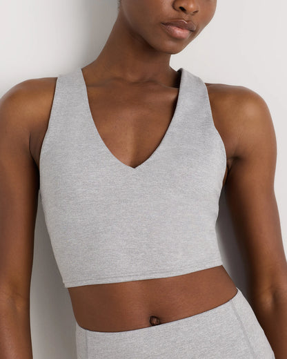 Ultra-Soft V-Neck Cropped Tank - XS / Heather Navy