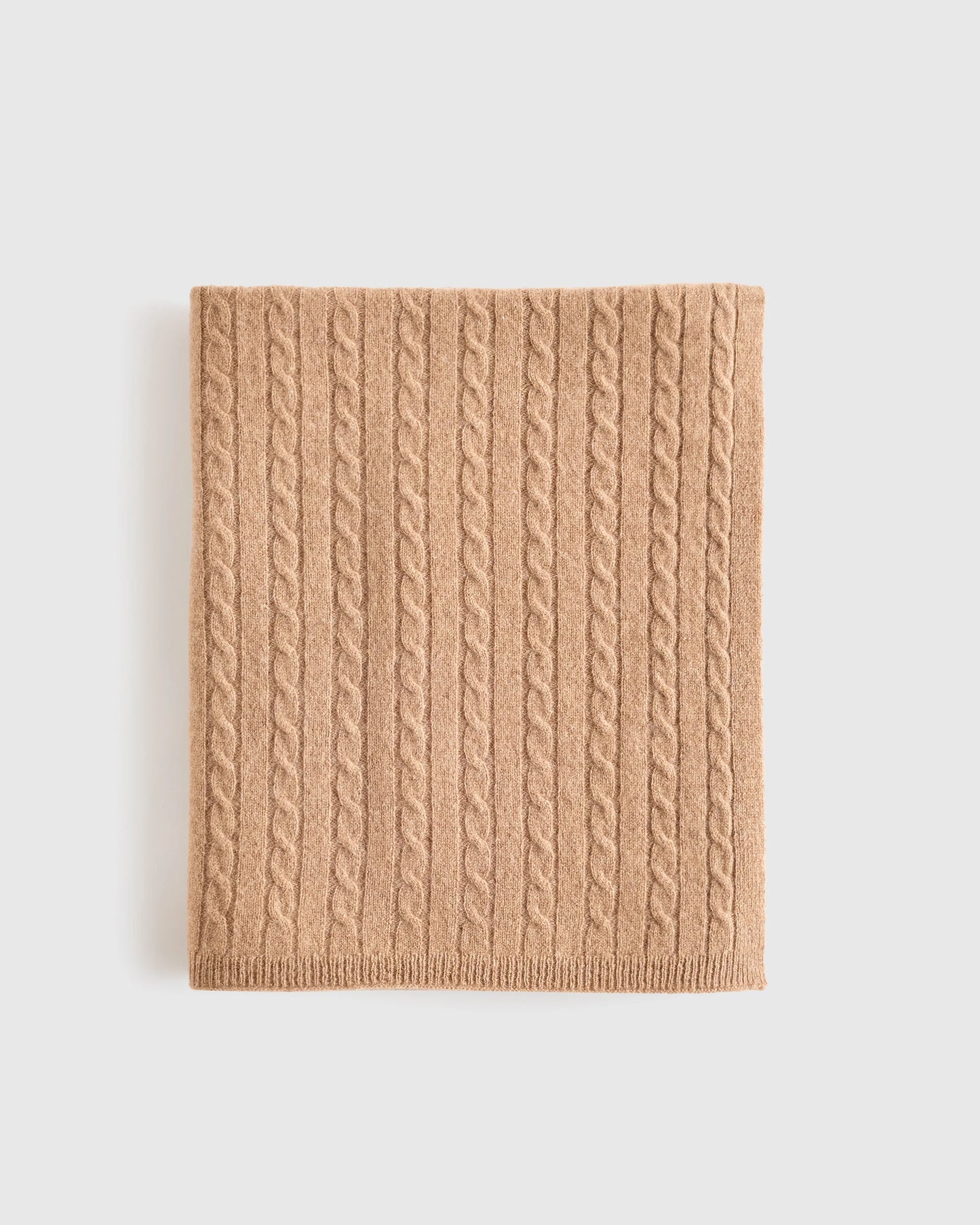 Mongolian Cashmere Cable Knit Baby Blanket - One Size / Teak