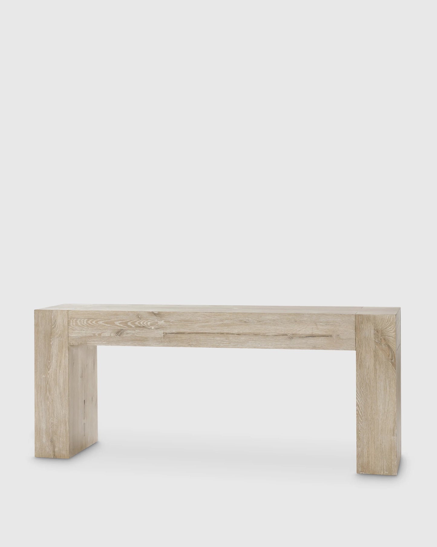 Reclaimed Oak Waterfall Console Table - One Size / Weathered Oak