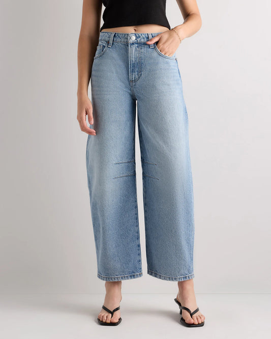 Maya Rigid Exaggerated Barrel Jeans - 24 / Powder Blue