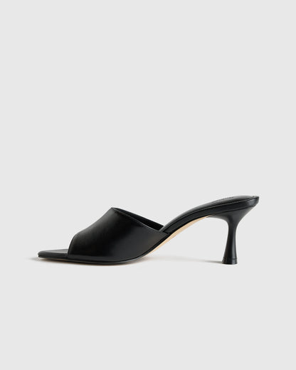 Italian Leather 65mm Stiletto Mule - 5 / Black