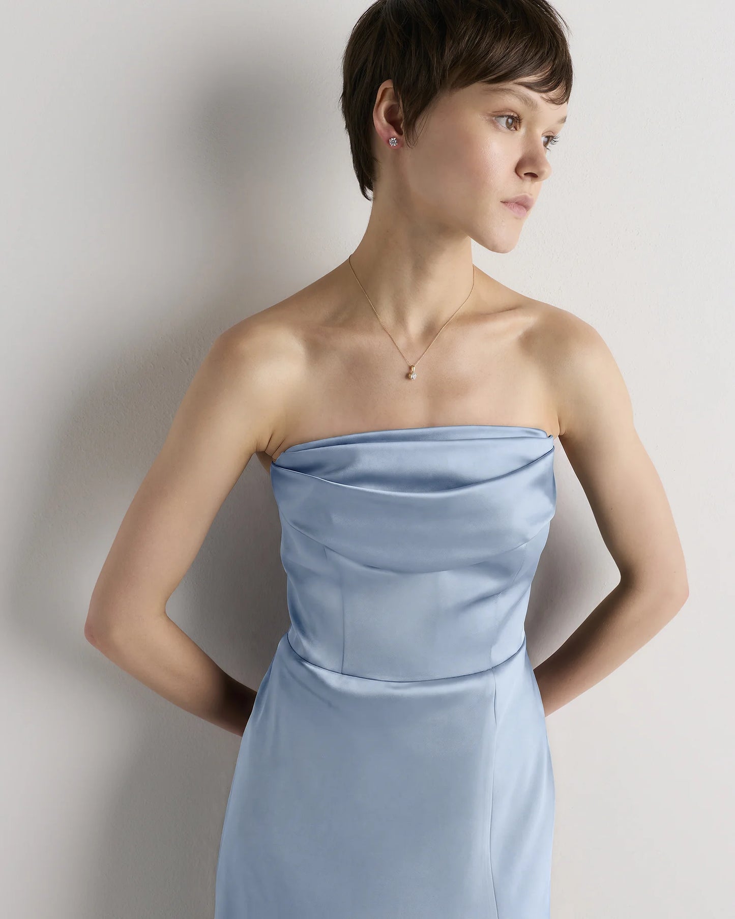 Aurora Stretch Satin Convertible Dress - 0 / Garden Sage Green