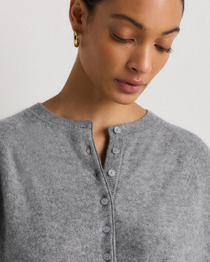 Mongolian Cashmere Dolman Sleeve Henley Sweater - XS / Oatmeal