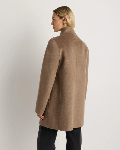 100% Mongolian Cashmere Double-Faced Cocoon Coat - XS / Black