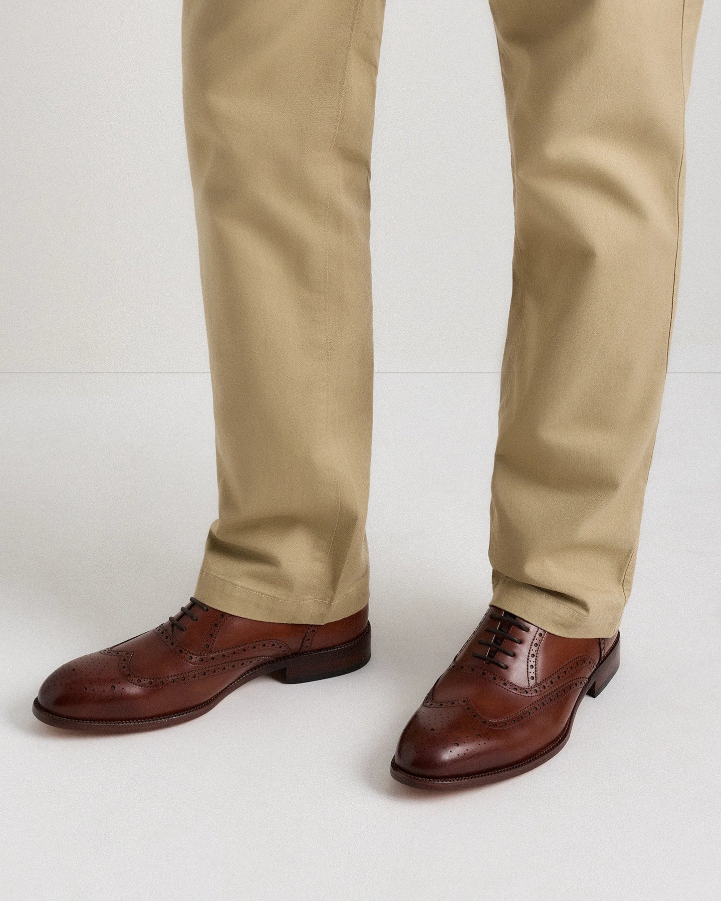 Italian Leather Wingtip Oxford - 7 / Cognac