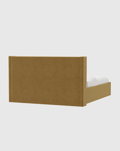 Wingback Bed in Performance Velvet - Full / Butterscotch