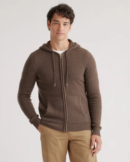 Mongolian Cashmere Full-Zip Hoodie - S / Teak