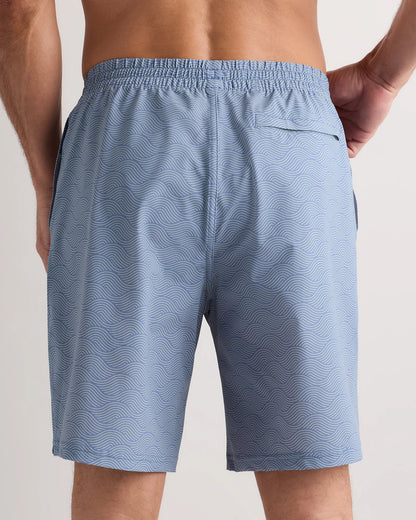 Italian Swim Trunks - 9" - S / Navy Palms