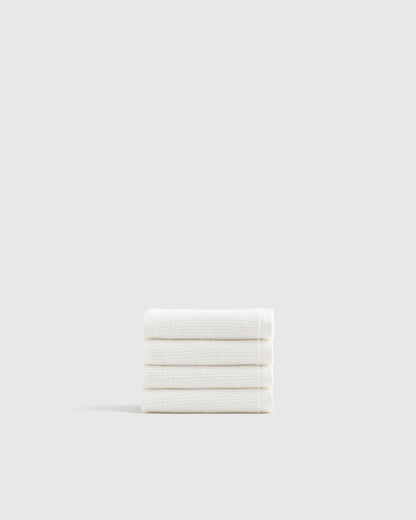 Turkish Ribbed Quick Dry Washcloth (Set of 4) - One Size / Mineral