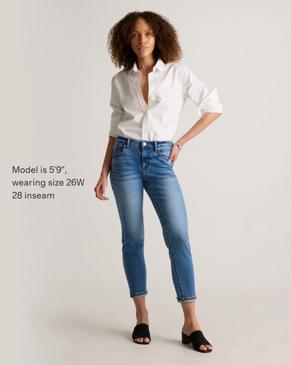 Luna Stretch Slim Boyfriend Jeans - 24 / Stormy Blue