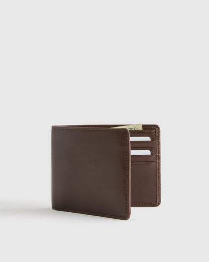 Italian Leather Bifold Wallet - One Size / Black