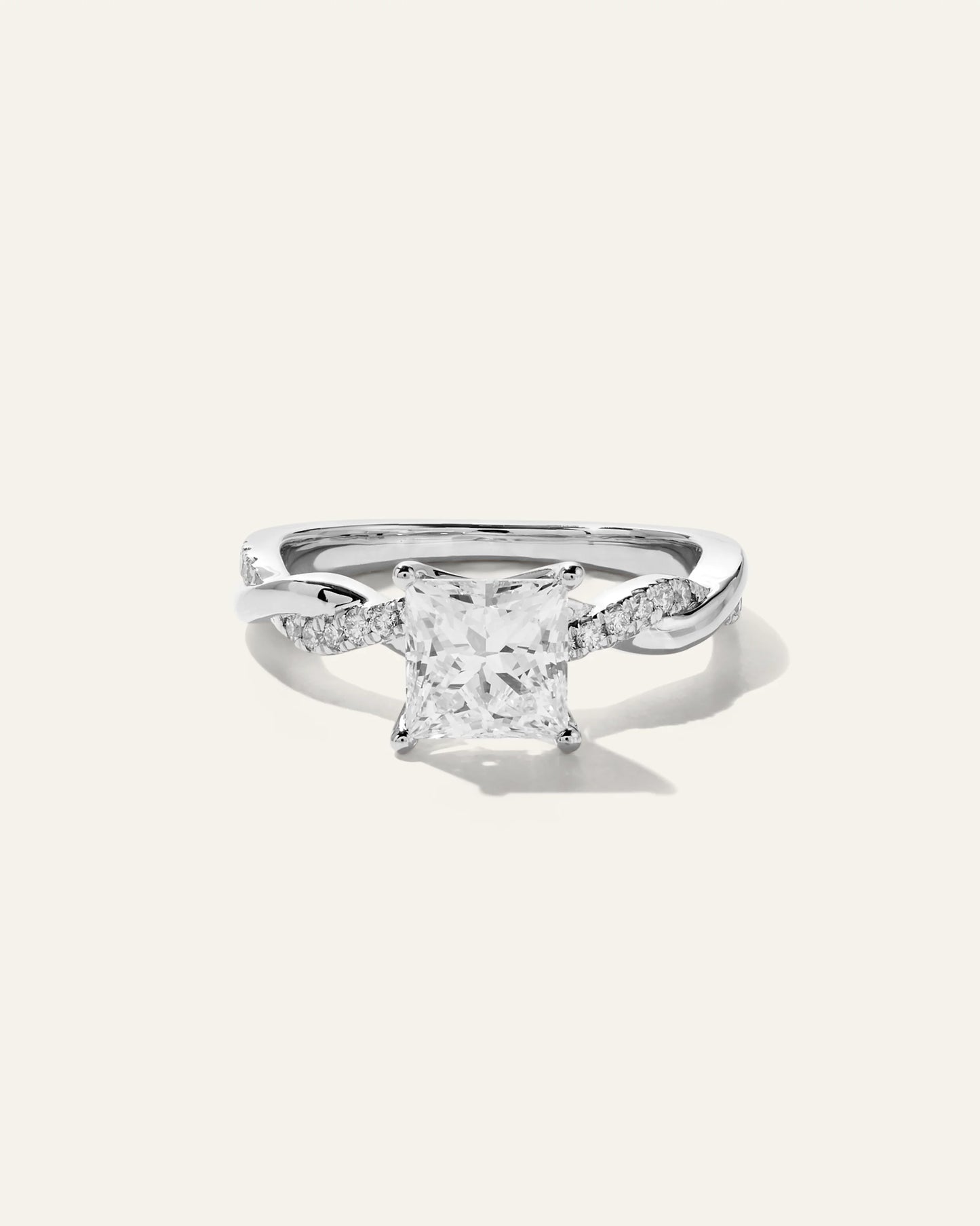 Lab Grown Diamond Princess Twisted Engagement Ring - 1.5ct - 4 / Yellow Gold