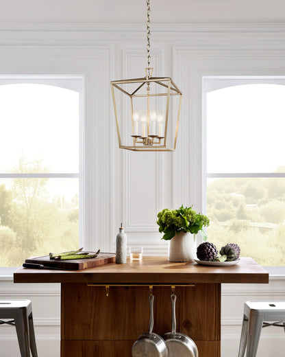 Traditional Steel Lantern Pendant - Small / Brass
