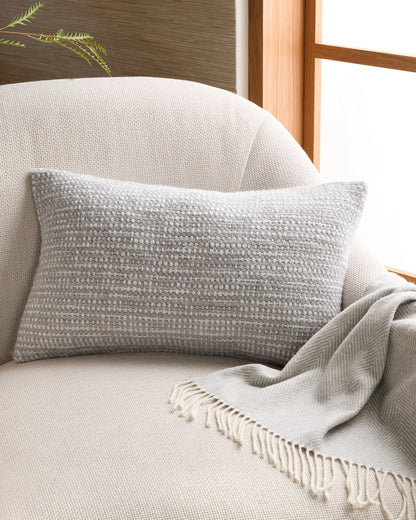 Wool Linen Textured Pillow Cover (Set of 2) - 12x20 / Ivory