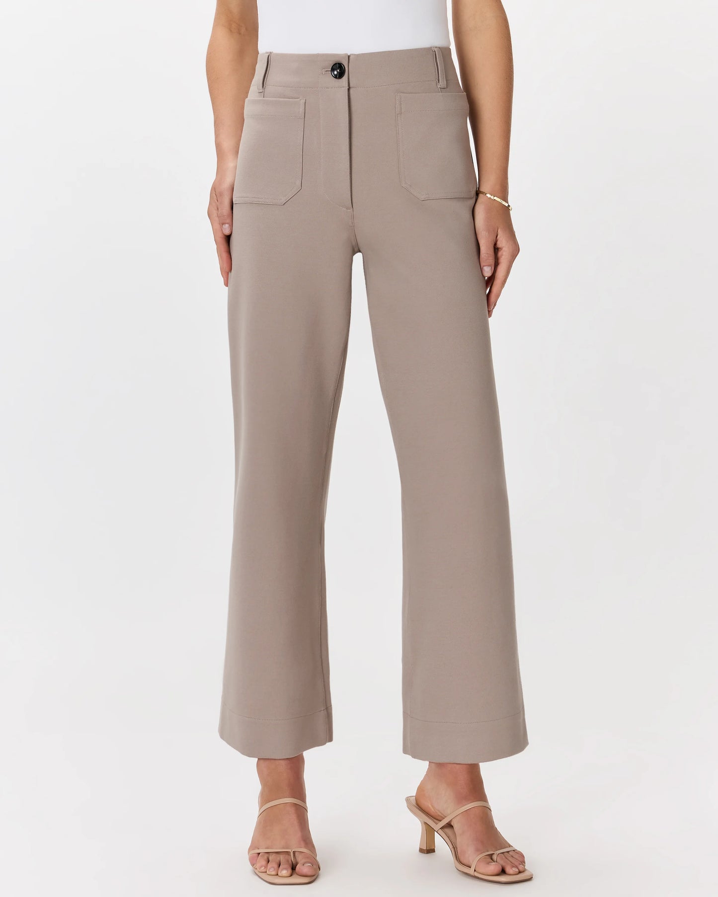 Ultra-Stretch Ponte Cropped Wide Leg Pants - 0 / Espresso