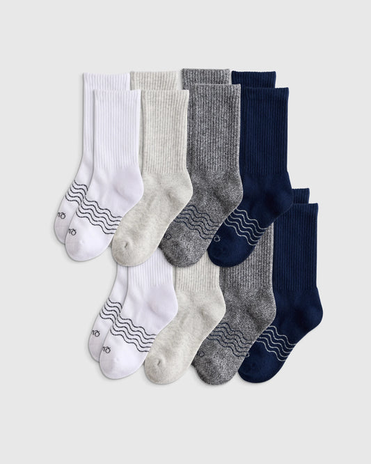 Organic Cotton Calf Sock 8-pack - S / Neutral Multi
