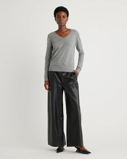 Mongolian Cashmere V-Neck Sweater - XS / Rich Burgundy