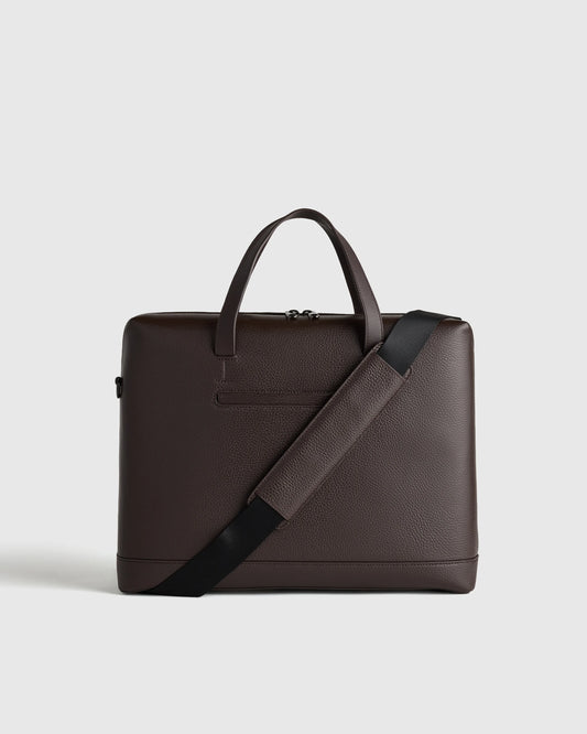 Excursion Italian Leather Slim Laptop Bag - One Size / Hickory