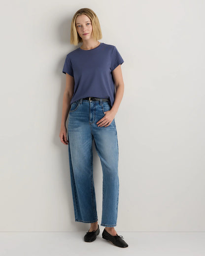 Cotton Modal Crew Neck Swing Tee - XS / White