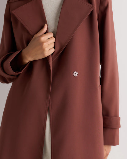 Stretch Crepe Trench Coat - XS / Olive