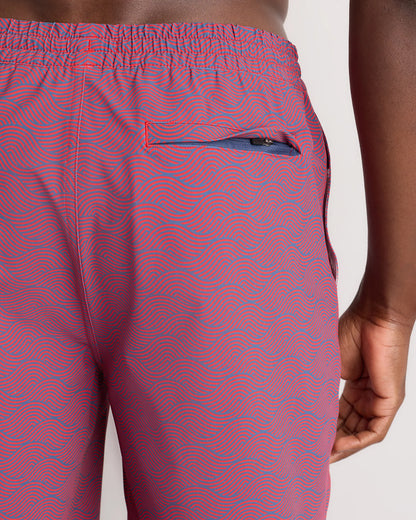 Italian Swim Trunks - 9" - S / Navy Palms