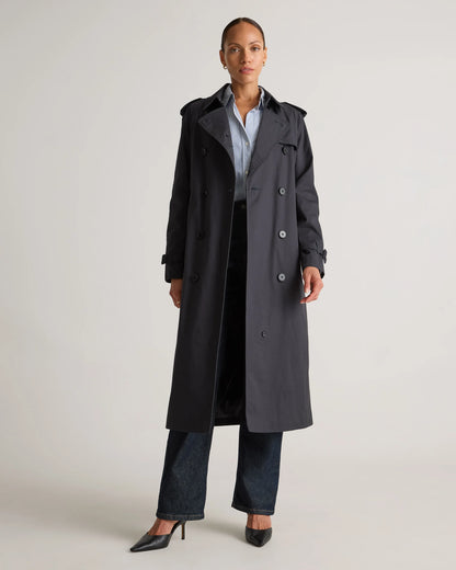 Comfort Stretch Long Trench Coat - XS / Dark Khaki