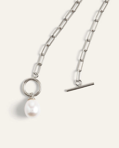 Freshwater Cultured Pearl Toggle Necklace - One Size / Gold Vermeil