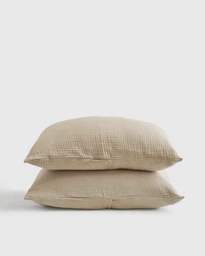 Organic Cotton Gauze Sham Set - Standard / Dried Sage