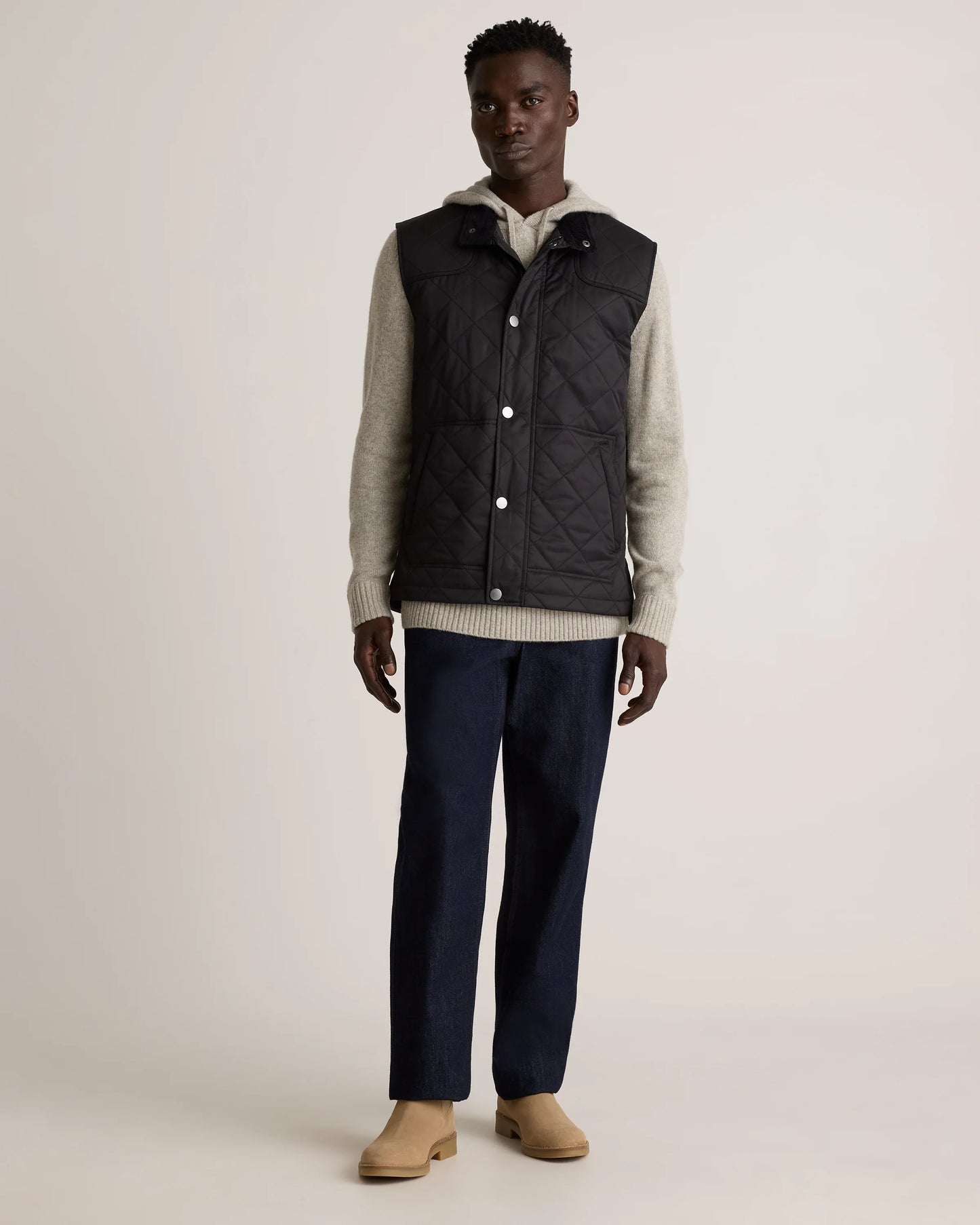 Featherless Quilted Vest - S / Black