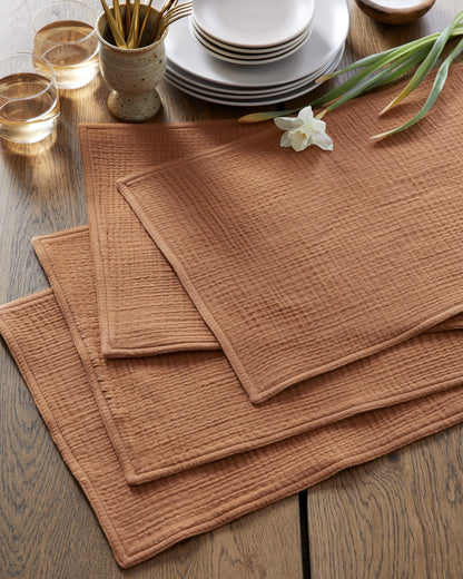 Organic Cotton Gauze Placemats - One Size / Chocolate