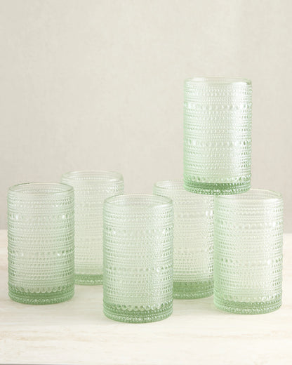 Jupiter Tall Glass Tumbler (Set of 6) - One Size / Fern Green