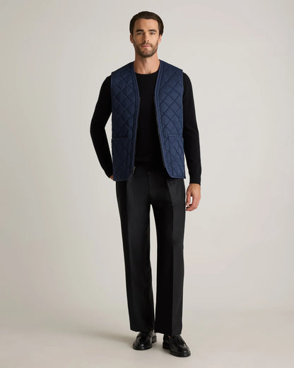 Featherless Quilted Fleece-Lined Liner Vest - S / Black