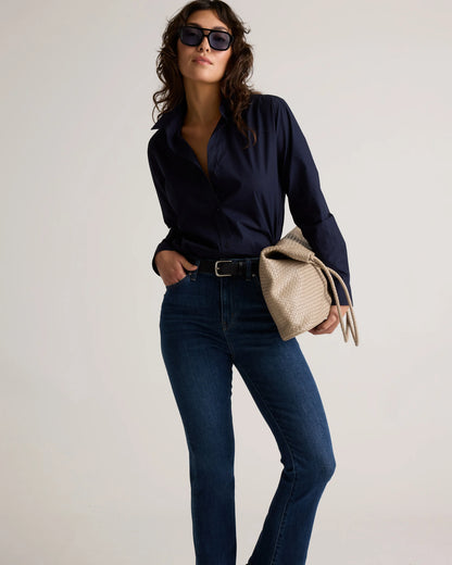 Bella Stretch Kick Flare Jeans - 24 / Deep Rinse