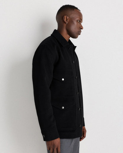 Wool Cashmere Field Jacket - S / Heather Grey